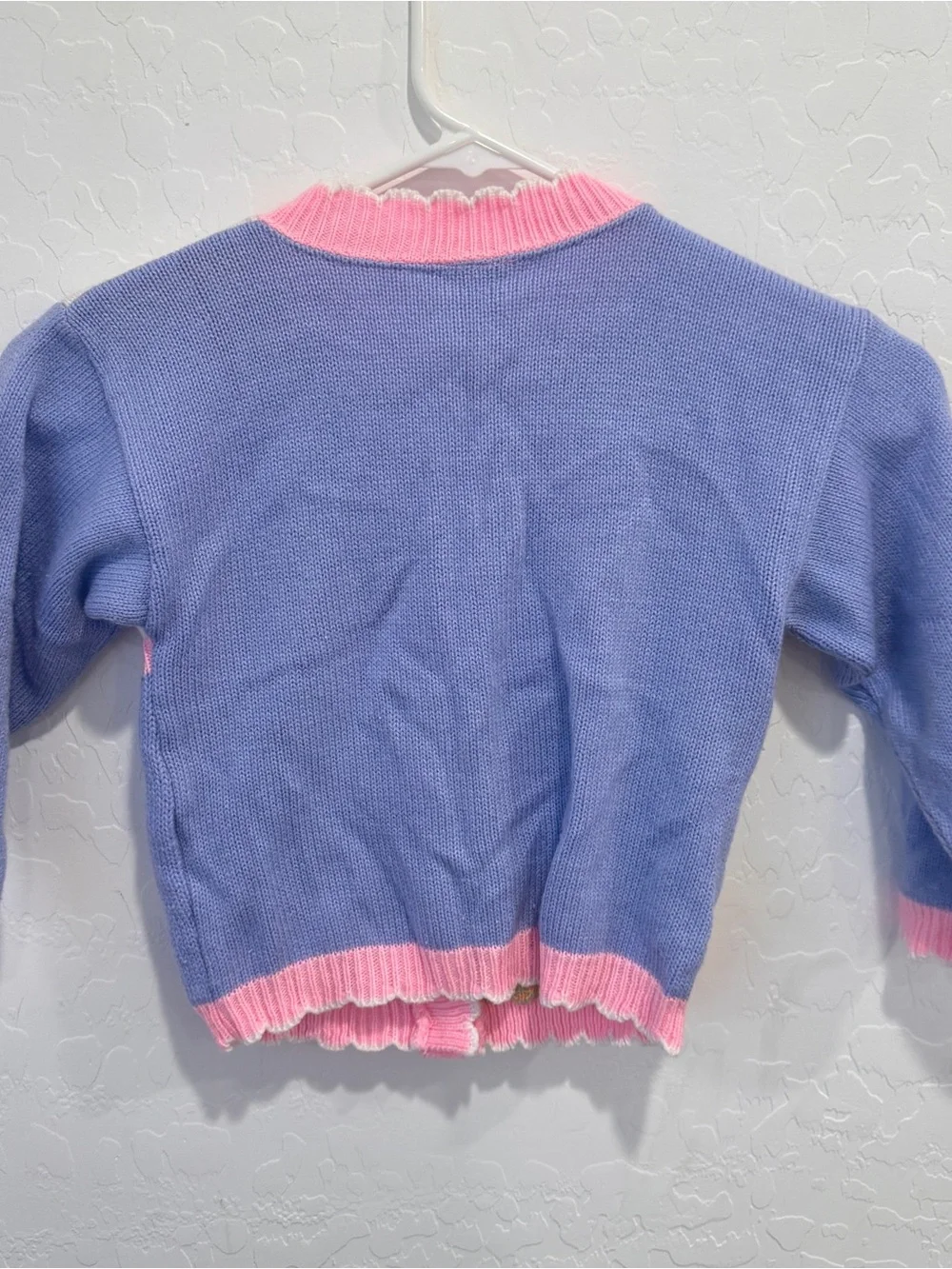 Vintage Girls Avon Style Patchwork Easter Cardigan Bunny Duck Eggs Sz 4/5 Pastel